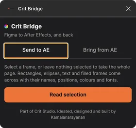 CRIT Bridge Send to AE tab